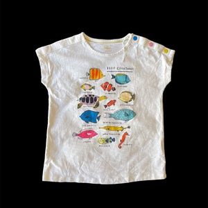 Boden Girls reef t-shirt size 11-12, like new.